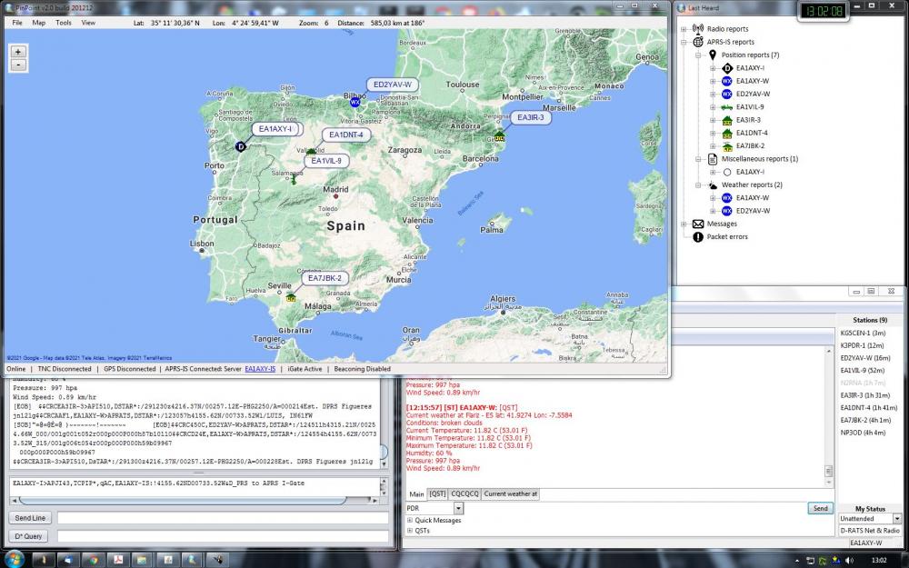 D-PRS Interface, PinPoint & D-Rats WX version ... 